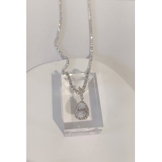 Ασημένιο κολιέ - δάκρυ με ζιργκόν (SN240)